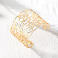 Gold Tone Wide Openwork Cuff Bracelets in Two Designs view 4