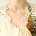 Butterfly Pendant Choker Necklace Crystal Drop Tassel view 6