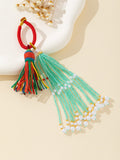 Beaded Tassel Bag Charm Pendant With Pearl Trim Seven Colors view 10