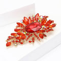 Oversized Faceted Crystal Cluster Brooch in Six Colors view 3