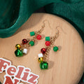 Christmas Bell Bead and Chain Tassel Hook Earrings view 3