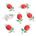 Enamel-Look Gold Silver Tulip Alloy Charms in 12 Styles view 11