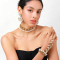 Floral Choker Bracelet and Earring Three Piece Jewelry Sets view 8