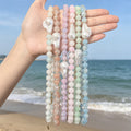 Six Color Faux Baroque Bead Necklaces With Carabiner Clasps view 2