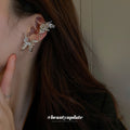 Silver Crystal Double Butterfly Climber Drop Earrings view 3