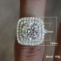 Silver Tone Cushion Square Double Halo Ring Pavé Frame view 5