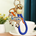 Red Wealth and Longevity Deity Keychains with Fortune Straps view 3