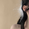 Feather Hair Claw In Black Or White With Rounded Clip Body view 4