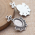 Floral Oval Cabochon Pendant Setting Jewelry Making Component view 5