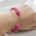 Color-Coated Twisted Wire Open Cuff Bracelets in Seven Colors view 3