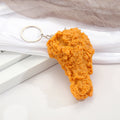 Realistic Faux Fried Chicken Split Ring Keychains in Four Styles view 5