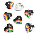 Rainbow Enamel Heart Jewelry Components For DIY Earrings And Bracelets Charms view 6
