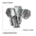 Textured Elephant Brooch in Silver and Antique Gold view 4