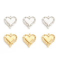 Open Heart Alloy Charm Pendants in Gold and Silver Tones view 2