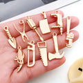 Antique Silver Gold-Tone Tool and Blade Metal Charms with 26 Listed Options view 2