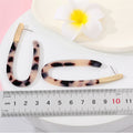 Leopard Pattern Acetate Long U-Shaped Stud Earrings view 2