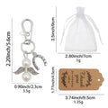 Pearl Angel Wings Luck Horseshoe Keychain Lobster Clasp view 2