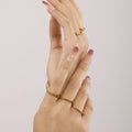 V-Shaped Open Band Ring Clear Multicolor Zircon Size 7 view 2