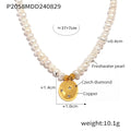 Freshwater Pearl Strand Necklace Gold Disc Star Pendant view 6