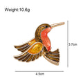 Red Gold Tone Bird Sculpted Crystal Enamel Metal Brooch Pin view 2