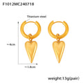Huggie Hoop Heart Drop Earrings Titanium Steel Gold Or Steel view 6