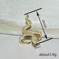Gold Pave Clear CZ Coiled Snake Finger Ring Sizes 6-10 view 4