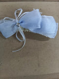 Sheer Organza Bow Banana Clip Rhinestone Blue Pink Yellow view 6