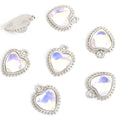 Open Heart Crystal Frame Metal Jewelry Charms, 2 Finishes view 6