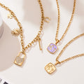 Palm Tree Enamel and Crystal Lock Pendant Necklaces in Four Styles view 3