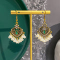 Three Antique Gold Pearl Look Fringe Hook Earrings view 7