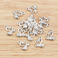 Sculpted Swan Charms with Textured Wings in Silver Finish view 3