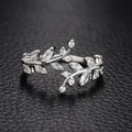 Leaf Branch Adjustable Open Ring In Gold And Silver Tones view 2