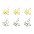 Rhinestone Butterfly Pendant Charms in Gold and Silver Tone view 2