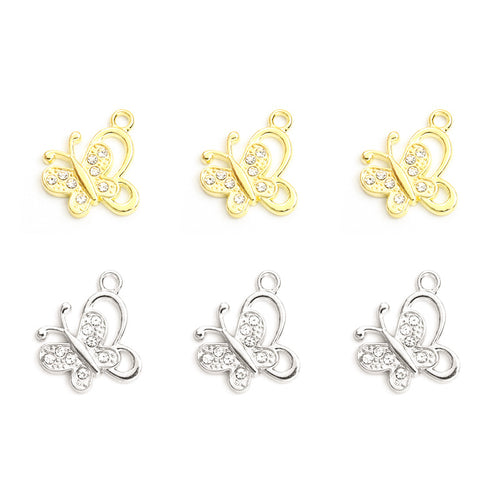 Reverse or size view of the butterfly charms