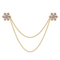 Gold Tone Snowflake Tassel Crystal Four Designs Metal Brooch Pin view 1