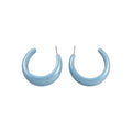 Sky Blue Chunky C Shape Smooth Glossy Stud Earrings view 5