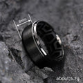 Black Brushed Band Ring Inner Geometric Texture Sizes 6-13 view 4
