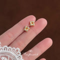 Gold Mini Pavé Zircon Geometric Twist Stud Earrings Pair view 3