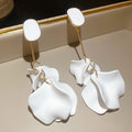 Petal Cascade Drop Earrings in White and Red Fashion Jewelry view 6