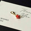 Red Rose Enamel Charm with Gold Tone Lobster Clasp view 6