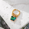 Gold Tone Faceted Crystal Butterfly Multi Ring Hoop Earrings view 6