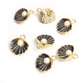 Pearl Shell Charms in Seven Colors and Two Metal Tones view 7