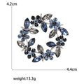 Crystal Olive Leaf Wreath Brooch Floral Rhinestone Circle Pin view 6