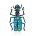 Red Gold Tone Beetle Crystal Enamel Four Designs Metal Brooch Pin view 6
