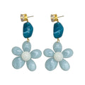 Blue Ombre Flower Drop Stud Earrings Fashion Jewelry view 5