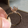 Iridescent Round Stone Rose Gold Tone Ring Polished Jewelry Accessory view 3