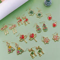 Christmas Dried Flower Resin Drop Earrings Gold Frames 19 Styles view 1