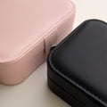 Pink Portable Faux Leather Jewelry Storage Travel Case view 4