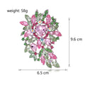 Pink Silver Tone Pink Green Crystal Floral Assortment Crystal Fifteen Designs Metal Brooch view 11