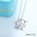 Starburst Snowflake Crystal Necklace in Silver Tone view 4